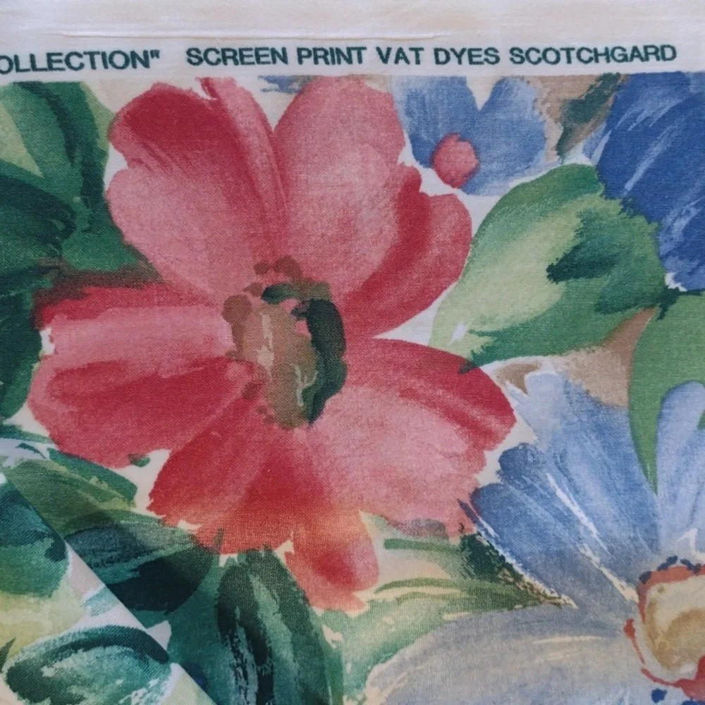 Vintage Mills Creek Fabrics Party Time Large Floral Chintz Scotchgard 5 Yards